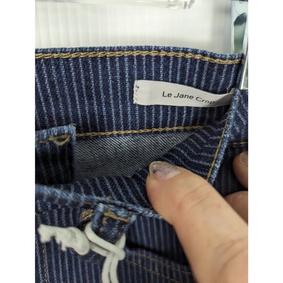 Frame Le Jane Crop Railroad Stripe High Waist Straight Leg Jeans Size 26 NWT - Picture 5 of 10